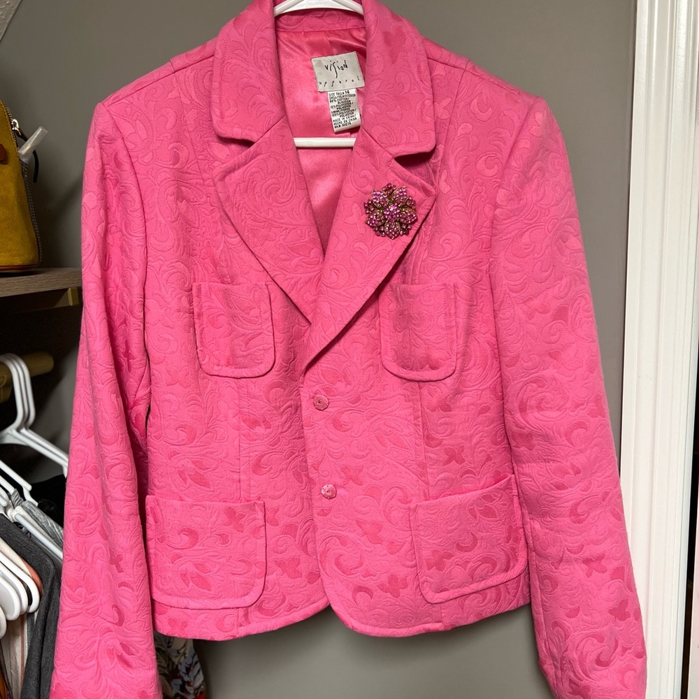 Vision Apparel pink blazer
